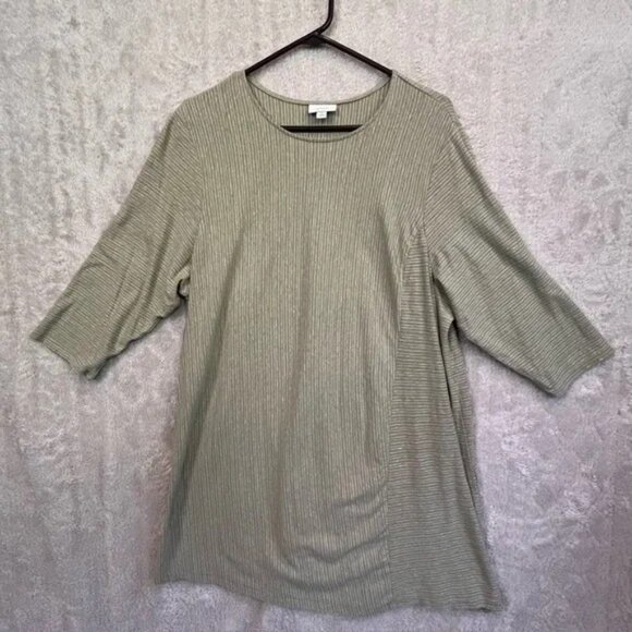 Pure Jill Tops - Pure Jill J Jill Sage Tunic Top Sz 2X Hemp Organic Cotton Lagenlook Asymmetrical